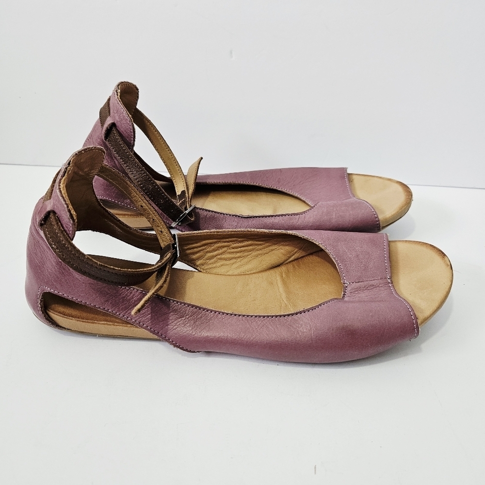 Bueno Donna Sandals Size 41 US 9.5 - 10 Purple Leather Ankle Strap Shoes